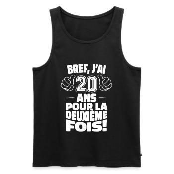 J’ai 20 Ans Pour La Deuxième Fois Anniversaire 40 - Débardeur bio Premium Homme - noir - Devant - Michal (187cm)