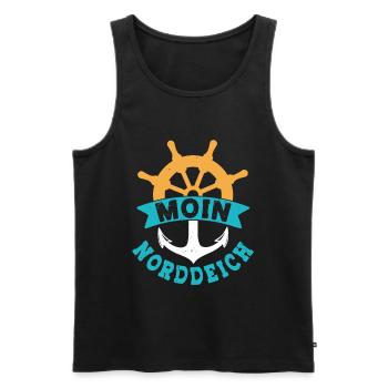 North Sea Holiday MOIN NORDDEICH Funny - Men's Premium Organic Tank Top - black - Front - Michal (187cm)