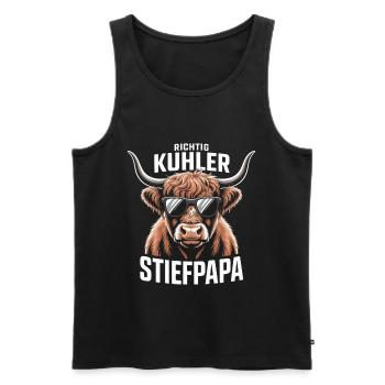 Richtig Kühler Ssteppapa - Lustiger Kuh Wortwitz - Men's Premium Organic Tank Top - black - Front - Michal (187cm)