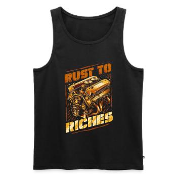 Auto Restauration Rust To Riches - Männer Premium Bio Tank Top - Schwarz - Vorne - AI Model Male 178 light (178cm)