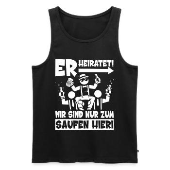 Bachelor Party T-Shirt Men Bachelor Party Shirts - Men's Premium Organic Tank Top - black - Front - AI Model Male 178 light (178cm)