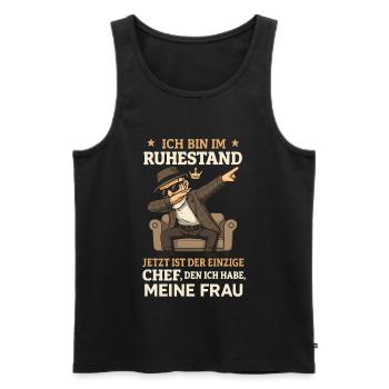 Rente Spruch Rentner 2026 - Männer Premium Bio Tank Top - Schwarz - Vorne - Michal (187cm)