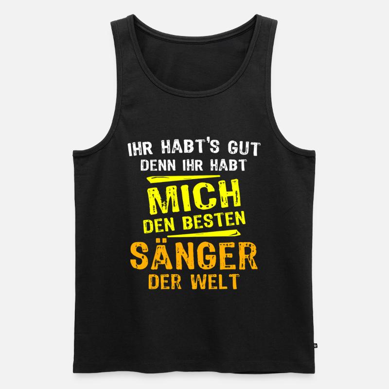 Sänger Geschenk - Männer Premium Bio Tank Top - Schwarz