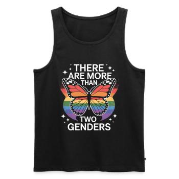 Pride Schmetterling T-Shirt – LGBTQ Statement - Männer Premium Bio Tank Top - Schwarz - Vorne - Michal (187cm)