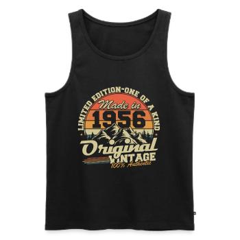 Original 1956 Vintage jahrgang GeburtstagGeschenk - Männer Premium Bio Tank Top - Schwarz - Vorne - AI Model Male 178 light (178cm)
