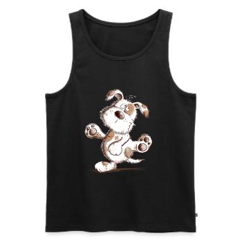 Drolliger tanzender Hund Hundefreund Hundeliebe  - Männer Premium Bio Tank Top - Schwarz - Vorne - Michal (187cm)