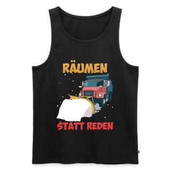 Winterdienst RÄUMEN STATT REDEN Lustiges - Männer Premium Bio Tank Top - Schwarz - Vorne - AI Model Male 178 light (178cm)