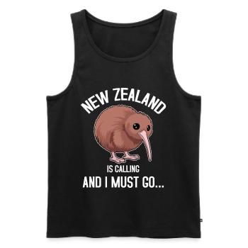 New Zealand Is Calling and I Must Go - Men's Premium Organic Tank Top - black - Front - Michal (187cm)