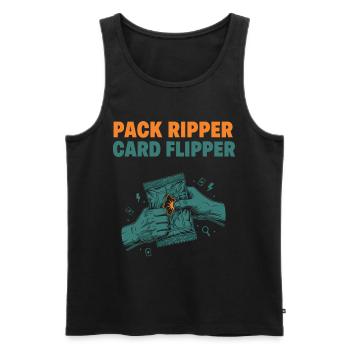Pack Ripper Card Flipper Trading Card Collector - Men's Premium Organic Tank Top - black - Front - Michal (187cm)