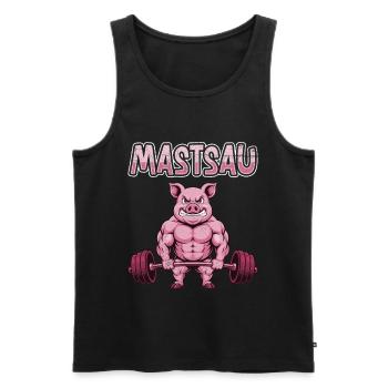 Weightlifter MASTSAU Muscle Building Fun - Men's Premium Organic Tank Top - black - Front - AI Model Male 178 light (178cm)