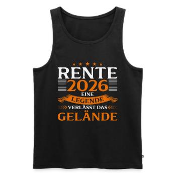Retrait de retrait 2026 Pension Gift Man Retraite Drôle - Débardeur bio Premium Homme - noir - Devant - AI Model Male 178 light (178cm)