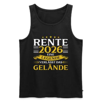 Retrait de retrait 2026 Pension Gift Man Retraite Drôle - Débardeur bio Premium Homme - noir - Devant - AI Model Male 178 light (178cm)