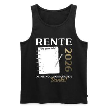 Retraité 2026 Livre d’or Offert Homme Femme Pension - Débardeur bio Premium Homme - noir - Devant - Michal (187cm)