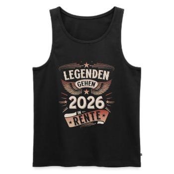Retirement Gift Man Pensioner Pension 2026 Funny - Men's Premium Organic Tank Top - black - Front - Michal (187cm)