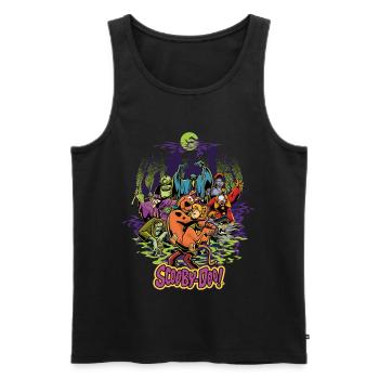 Scooby-Doo Scooby Mit Shaggy Rogers Halloween  - Männer Premium Bio Tank Top - Schwarz - Vorne - AI Model Male 178 light (178cm)