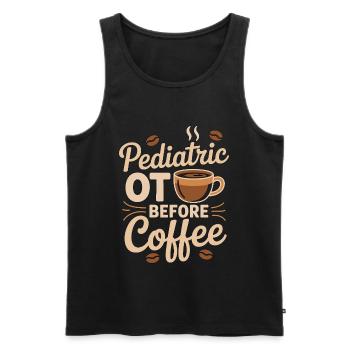 Ergothérapeute pédiatrique avant le café Amant du café - Débardeur bio Premium Homme - noir - Devant - Michal (187cm)
