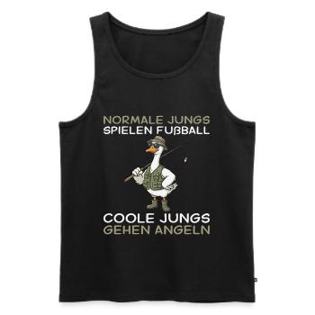 Angler Gans Coole Jungs gehen Angeln - Männer Premium Bio Tank Top - Schwarz - Vorne - AI Model Male 178 light (178cm)