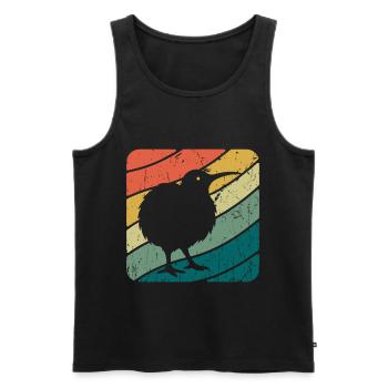 Nouvelle-Zélande Oiseau Kiwi mignon Rétro Vintage NZ - Débardeur bio Premium Homme - noir - Devant - Michal (187cm)