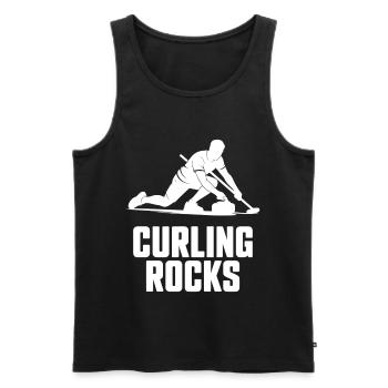 Curling Rocks Winter Sports Silhouette Man - Débardeur bio Premium Homme - noir - Devant - AI Model Male 178 light (178cm)