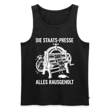 Die Staats Presse Alles Rausgeholt - Männer Premium Bio Tank Top - Schwarz - Vorne - AI Model Male 178 light (178cm)