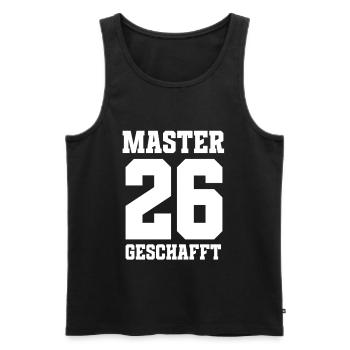 Master Geschafft 2026 Abschluss Master T-Shirt - Männer Premium Bio Tank Top - Schwarz - Vorne - Michal (187cm)