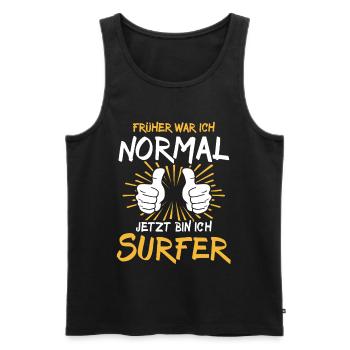 Surfer Spruch - Männer Premium Bio Tank Top - Schwarz - Vorne - Michal (187cm)