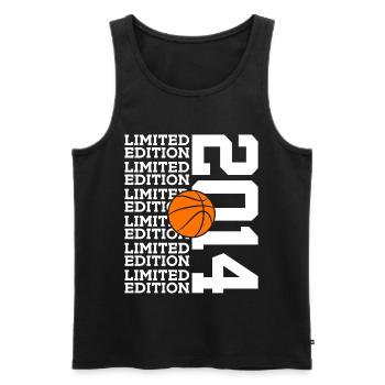 ÉDITION LIMITÉE 2014 BASKETBALL 12E ANNIVERSAIRE - Débardeur bio Premium Homme - noir - Devant - AI Model Male 178 light (178cm)