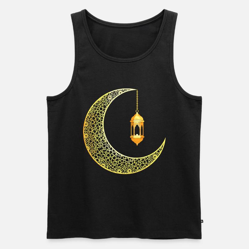 Ramadan Crescent Moon Eid Mubarak - Men's Premium Organic Tank Top - black