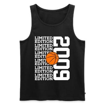 LIMITED EDITION 2009 BASKETBALL 17TH BIRTHDAY - Men's Premium Organic Tank Top - black - Front - Michal (187cm)