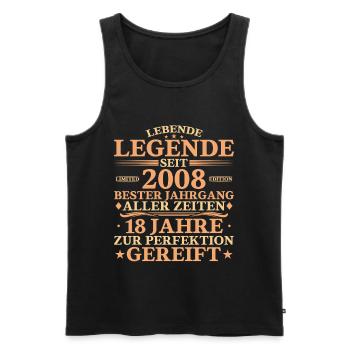 2008 Vintage Born 18 Years Birthday - Men's Premium Organic Tank Top - black - Front - Michal (187cm)