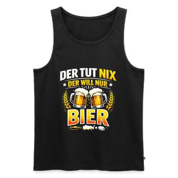 Der tut nix der will nur Bier Spruch - Männer Premium Bio Tank Top - Schwarz - Vorne - Michal (187cm)