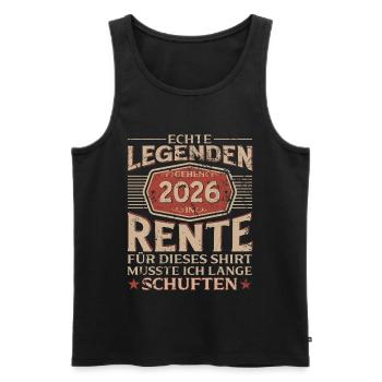 Pension Gift Man Pensioner Retirement 2026 Funny - Men's Premium Organic Tank Top - black - Front - Michal (187cm)