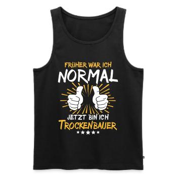 Trockenbauer Spruch - Männer Premium Bio Tank Top - Schwarz - Vorne - Michal (187cm)