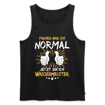 Water master saying - Men's Premium Organic Tank Top - black - Front - AI Model Male 178 light (178cm)