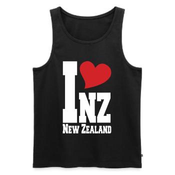 I Love New Zealand NZ Proud New Zealander - Men's Premium Organic Tank Top - black - Front - Michal (187cm)