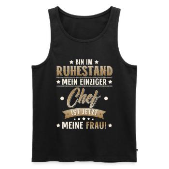 Pension Gift Man Pensioner Retirement 2026 Funny - Men's Premium Organic Tank Top - black - Front - Michal (187cm)