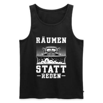 Schneeräumer RÄUMEN STATT REDEN Lustiges - Männer Premium Bio Tank Top - Schwarz - Vorne - AI Model Male 178 light (178cm)