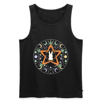 Pentagramme Carrot Bunny Occult Easter - Débardeur bio Premium Homme - noir - Devant - Michal (187cm)