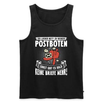 Postman BETTER BE NET TO YOUR POSTMAN - Men's Premium Organic Tank Top - black - Front - Michal (187cm)