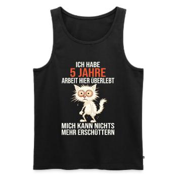 5 Year Company Anniversary Service Anniversary Work - Men's Premium Organic Tank Top - black - Front - AI Model Male 178 light (178cm)