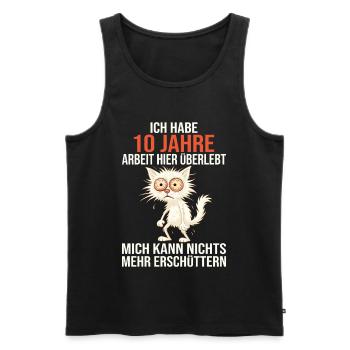 10 Year Company Anniversary Service Anniversary Work - Men's Premium Organic Tank Top - black - Front - AI Model Male 178 light (178cm)