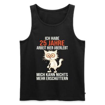 25th Company Anniversary Service Anniversary Work - Men's Premium Organic Tank Top - black - Front - AI Model Male 178 light (178cm)