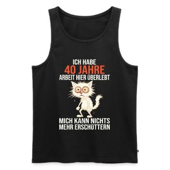 40th Company Anniversary Service Anniversary Work - Men's Premium Organic Tank Top - black - Front - AI Model Male 178 light (178cm)