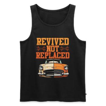Auto Restauration Revived Not Replaced - Men's Premium Organic Tank Top - black - Front - AI Model Male 178 light (178cm)