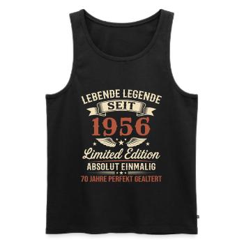 70th Birthday 1956 Legend Vintage Gift - Men's Premium Organic Tank Top - black - Front - Michal (187cm)