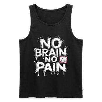 Chemise sans cerveau sans douleur – Streetwear - Débardeur bio Premium Homme - noir - Devant - Michal (187cm)