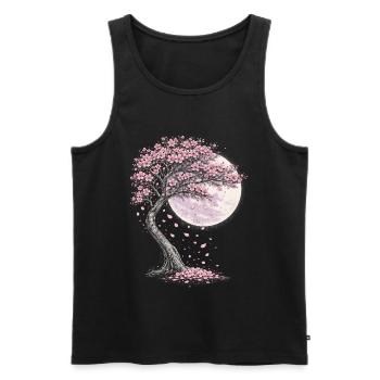 Cherry Blossom Sakura Cherry Blossom - Men's Premium Organic Tank Top - black - Front - AI Model Male 178 light (178cm)