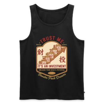 Glaub mir, es ist ein Investment-Booster-Pack-Traum - Männer Premium Bio Tank Top - Schwarz - Vorne - Michal (187cm)