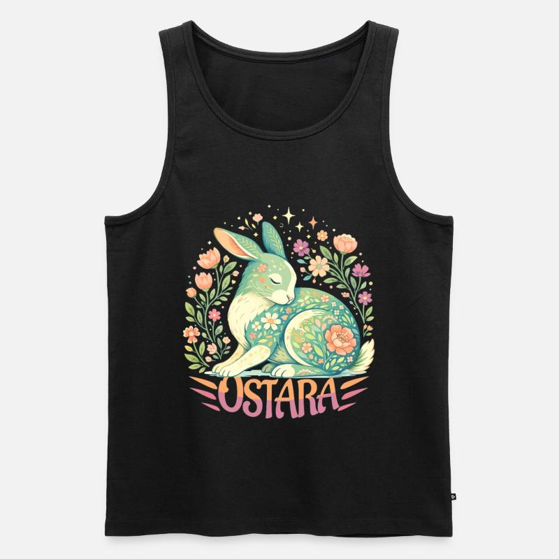 Ostara siunaa hyvää pääsiäistä Ostara Rabbit - Miesten premium luomu-tanktoppi - musta