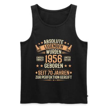 70th Birthday 1956 Legend Vintage Gift - Men's Premium Organic Tank Top - black - Front - AI Model Male 178 light (178cm)